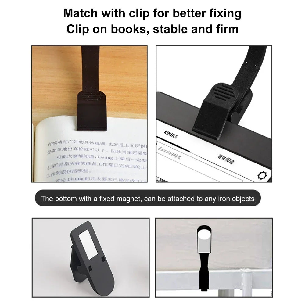 Portable Mini Desk Lamp Student Night Reading Light USB Charging LED Book Light 3 Light Source Clip Lamp Oasis Select