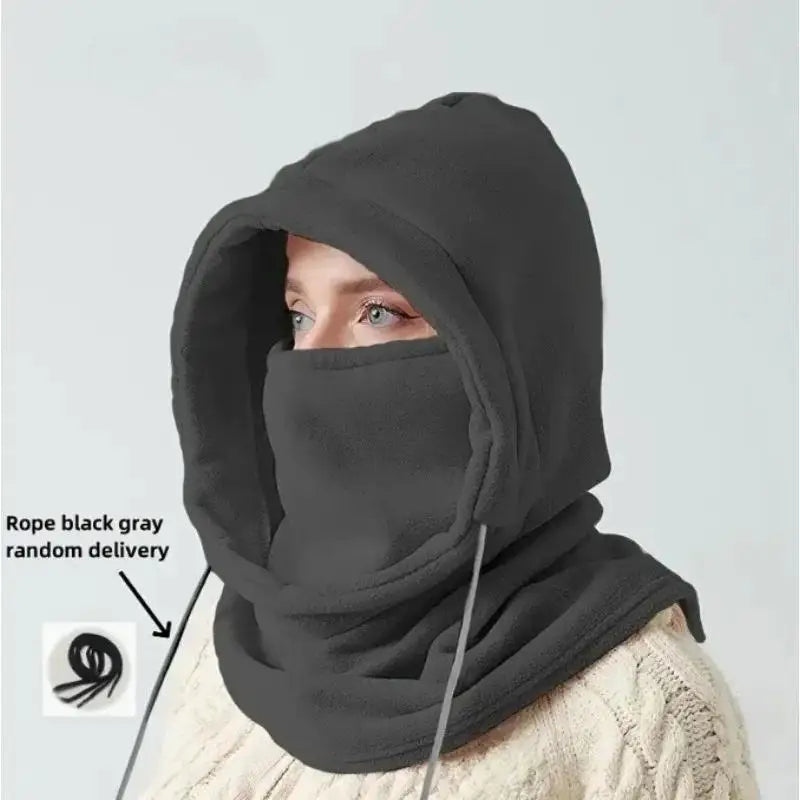 Fashion Winter Warm Cap for Men Women Fleece Balaclava Hat Head Cover Neck Hat Motorcycle Bike Windproof Sports Scarf Caps Oasis Select GRAY