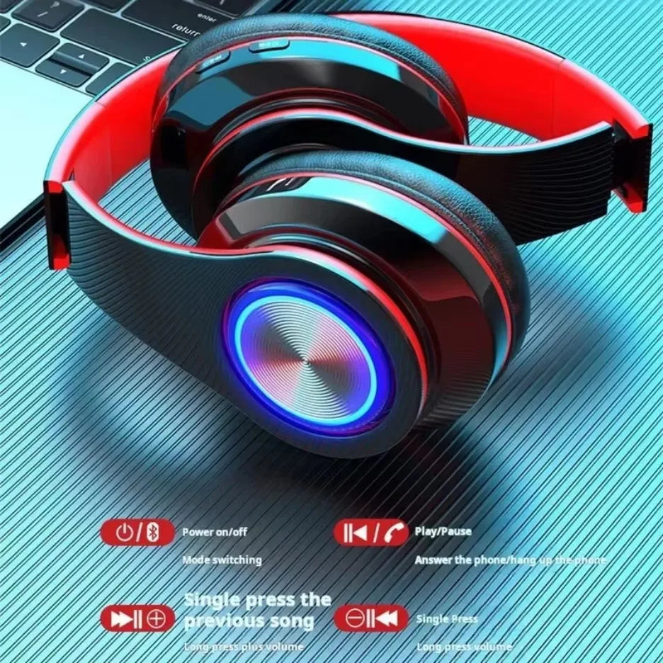 Headsets Gamer Headphones Blutooth Surround Sound Stereo Wireless Earphone USB With MicroPhone Colourful Light PC Laptop Headset Oasis Select