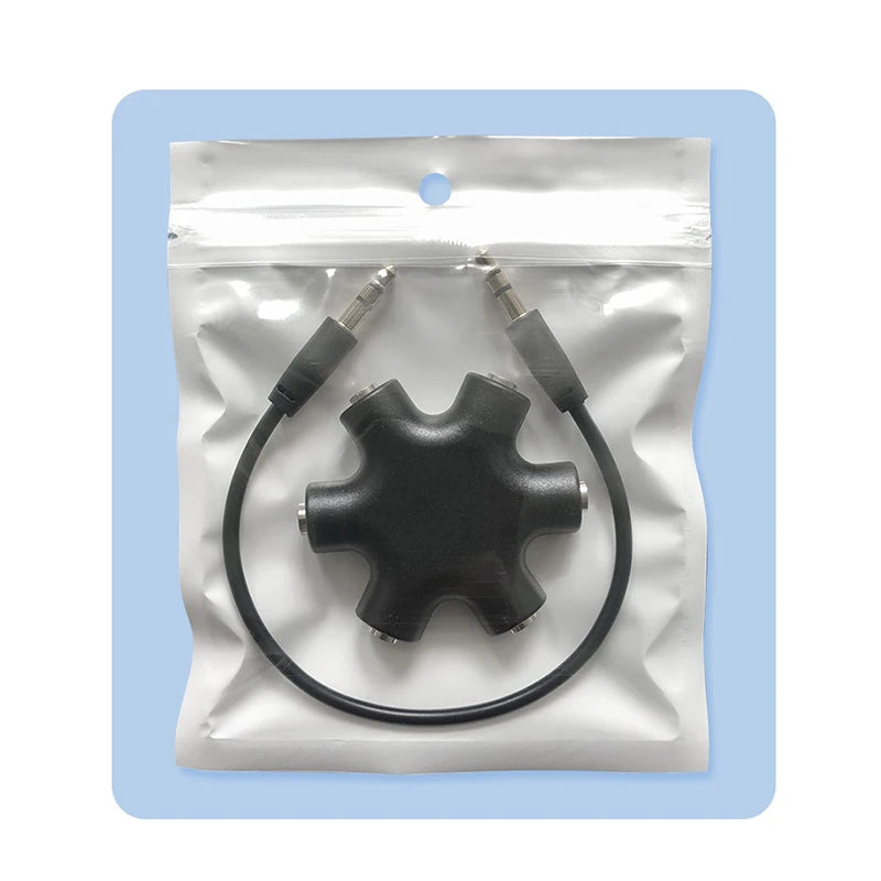 3.5mm Audio Splitter 1 Male to 5 Female Headphone Jack Adapter