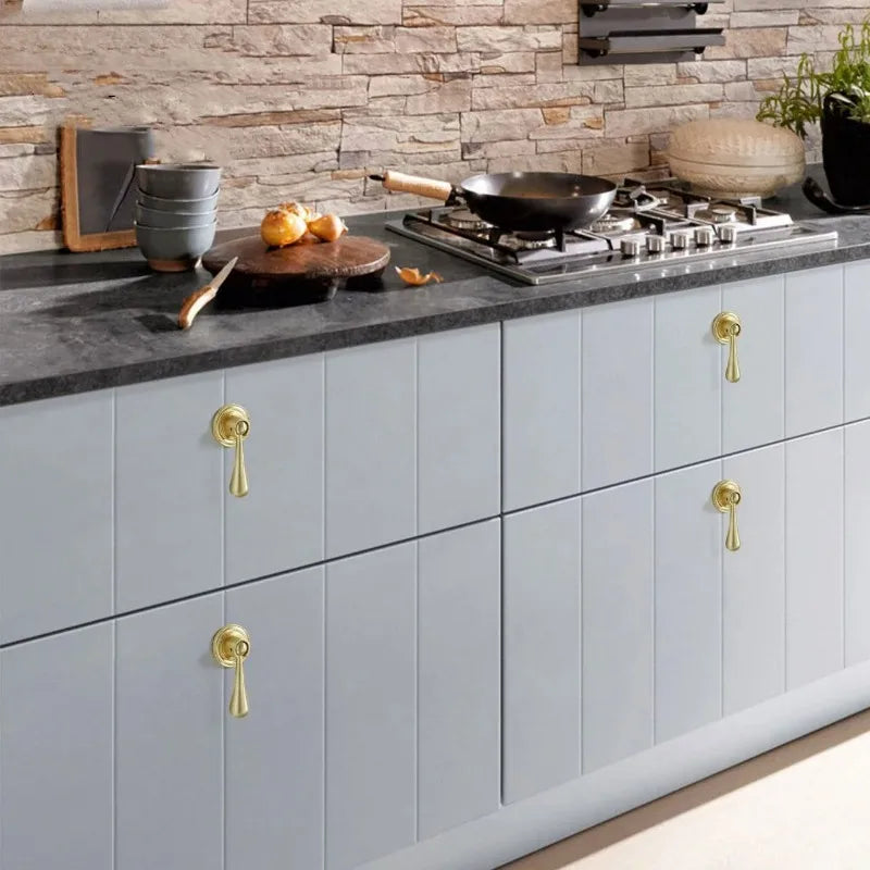 Handles Drawer Cabinet Furniture Kitchen Handles for Cabinet Knob Door Drawer Furniture Kitchen Golden Single hole Rings Knob Oasis Select