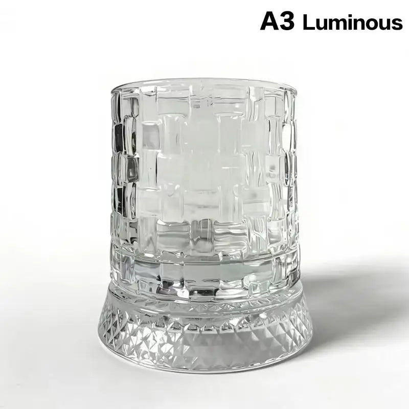 Vintage Glass 360 ° Rotating Glass Cup With Base Creative Glowing Rotation Glass Light Luxury Glass Brandy Wine Cup Glassware Oasis Select A3 201-300ml