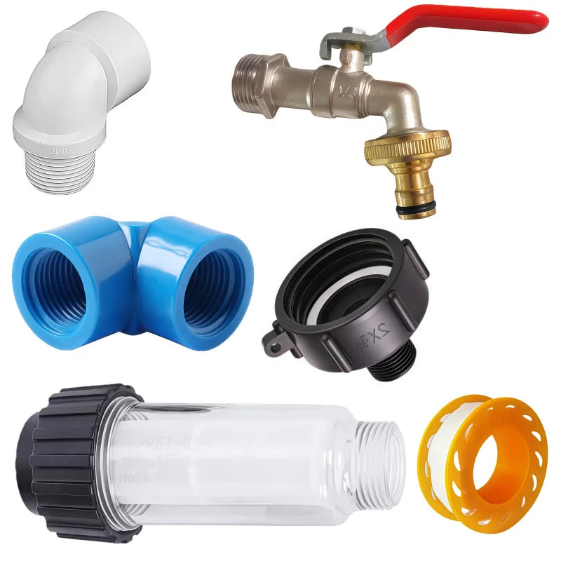 Copper Alloy Faucet with Partition Accessories Aquarium and Livestock Drainage Adapter PVC Rain Barrel Spigot Kit Oasis Select