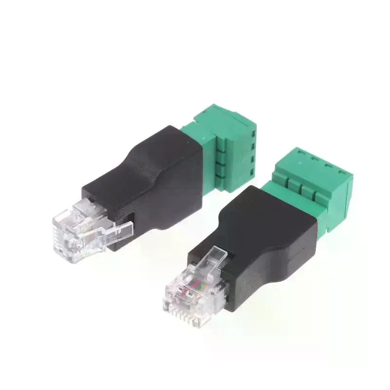 1/2Pcs 6P4C Male To 4 Pin Screw Terminal Converter RJ11 Ethernet Connector For Phone Receiver Extend Cable Adapter Oasis Select
