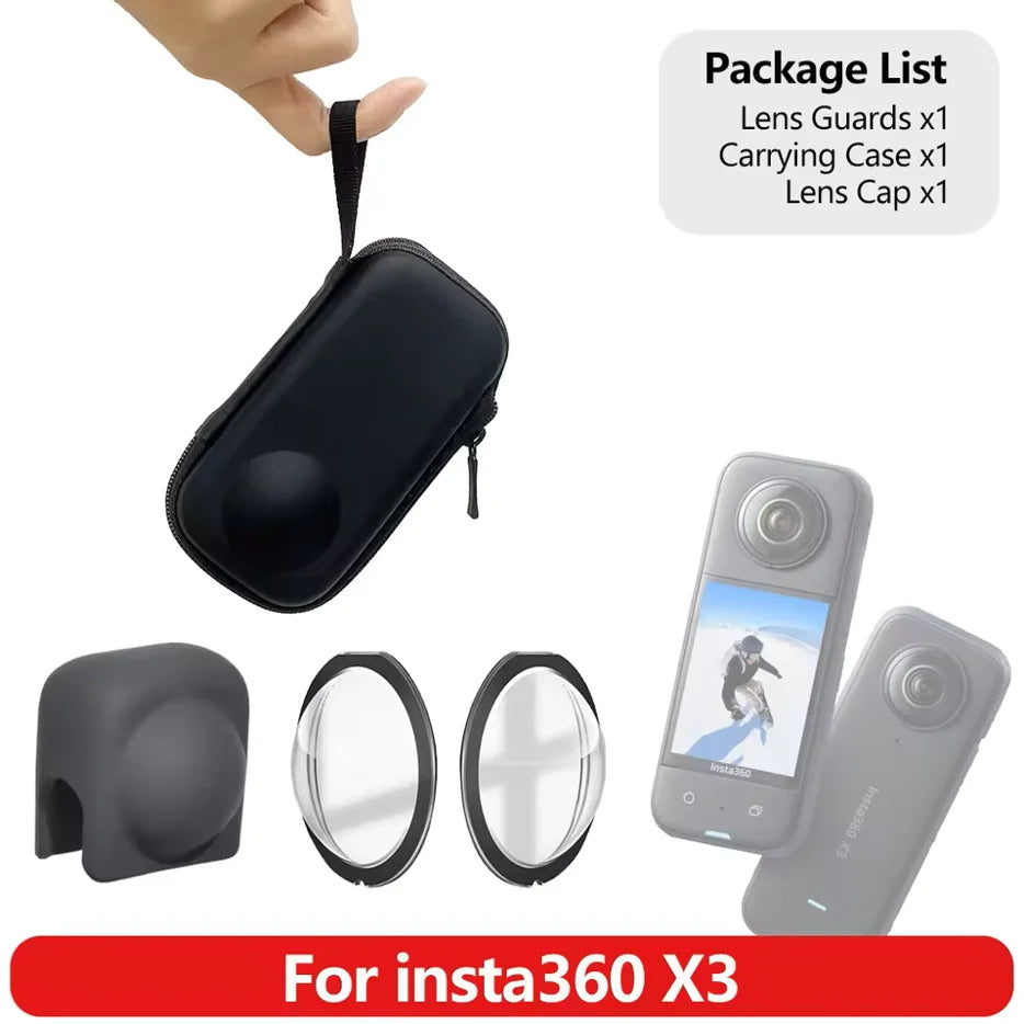 Insta360 X3 Accessories Kit – Lens Guard, Screen Film & Case