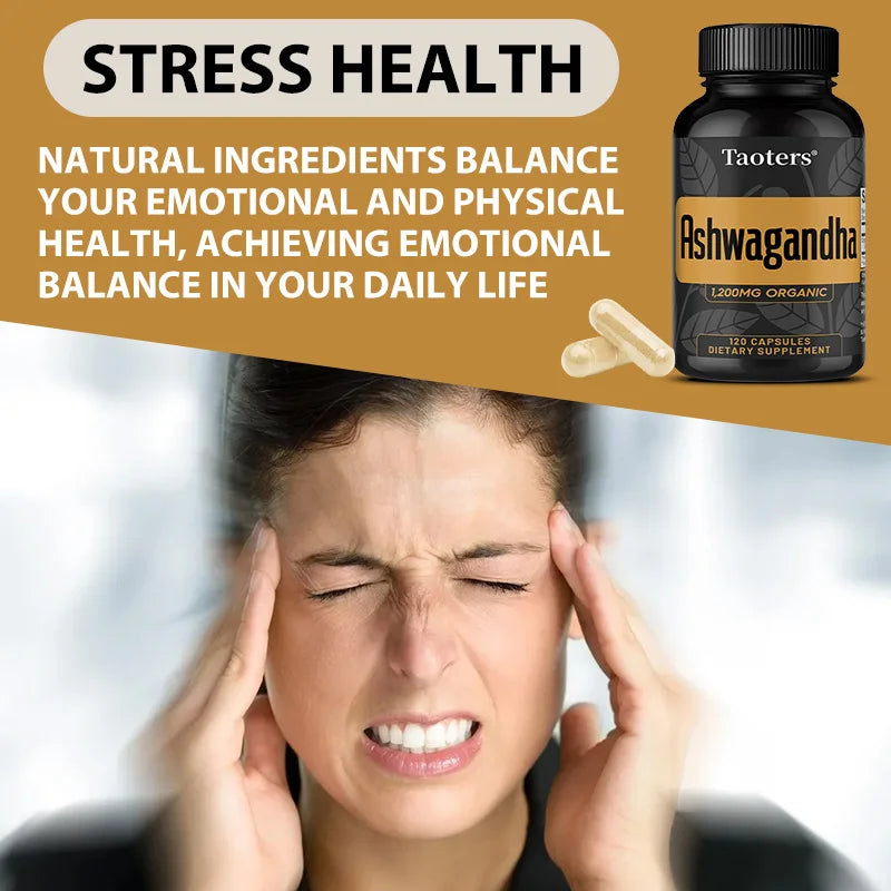 Organic Ashwagandha Capsules – Focus, Energy & Mood | 120ct