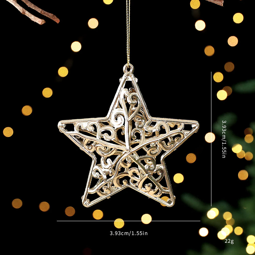 Gold Christmas Tree Ornaments – Angel, Snowflake & Butterfly