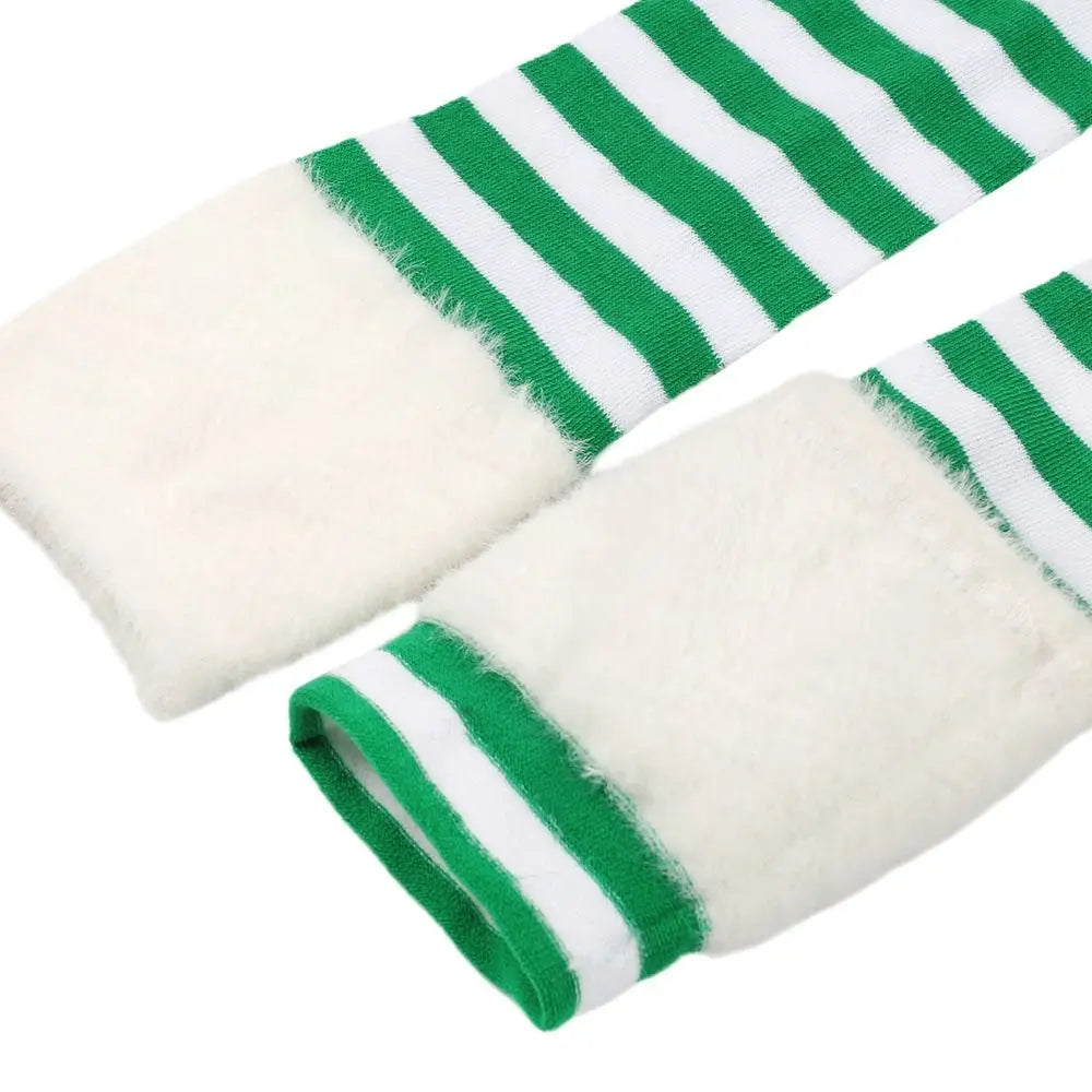 NEW Polyester Cotton Over Knee High Socks Multi-color Slim Christmas Hosiery Striped Long Socks Women Oasis Select