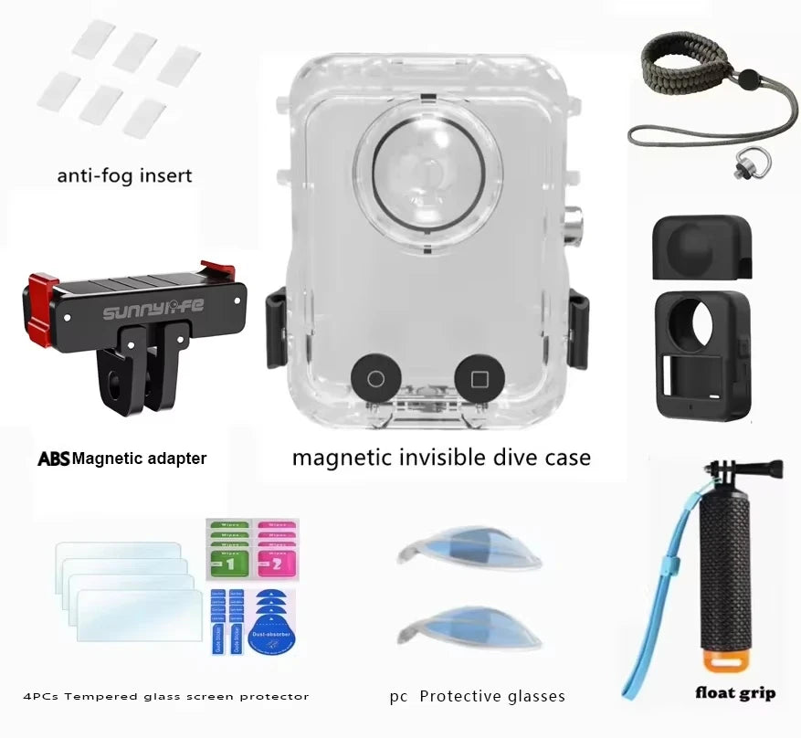 40M Waterproof Dive Case for DJI Osmo 360 Invisible Housing