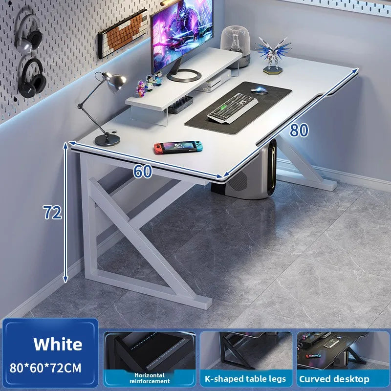 Gaming table Modern simple desktop video game competitive table Simple office learning computer table Oasis Select White-80-60cm