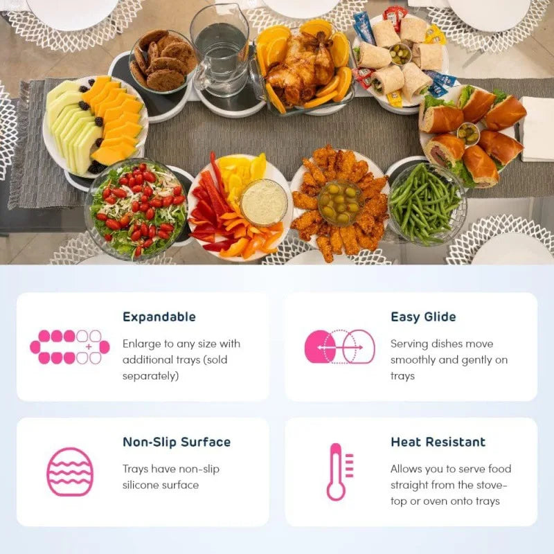 TheLazy Susan Revolution Table Rotating Meal Tray Portable Rotating Tray Oasis Select