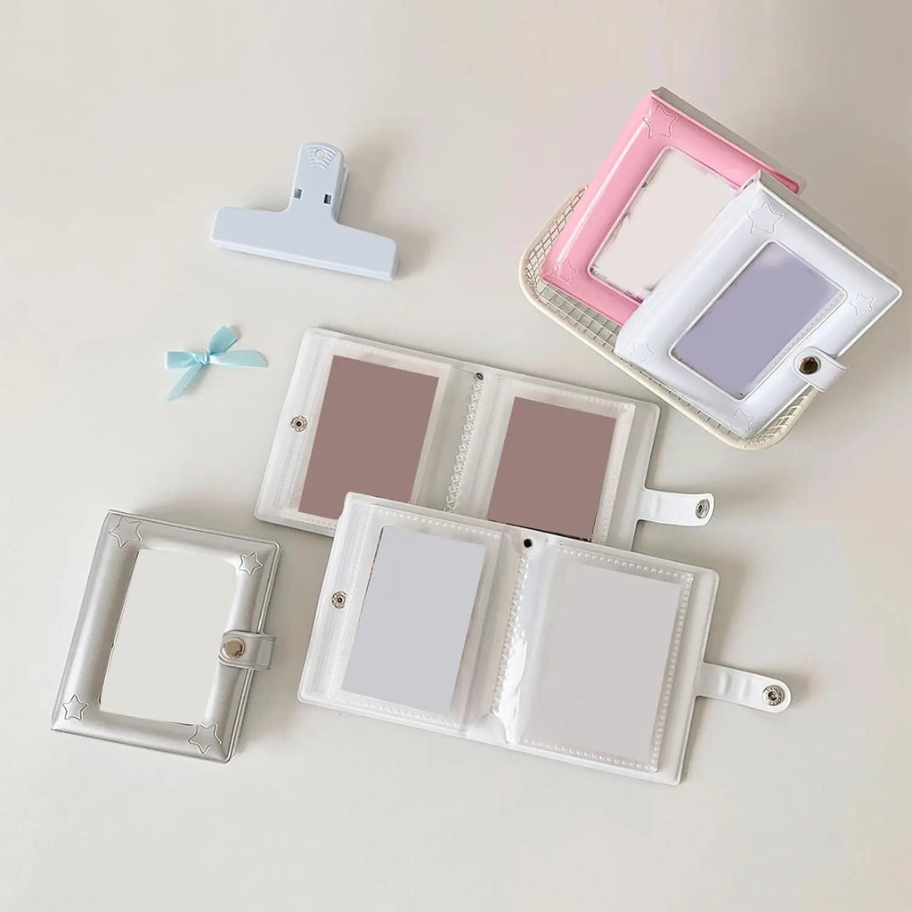 Mini Photo Album 2x3 Inch PVC Cover Hollow Cover 20 Pages Kpop Fans Idol Cards Travel Gift Portable Storage Book Cute Colors Oasis Select