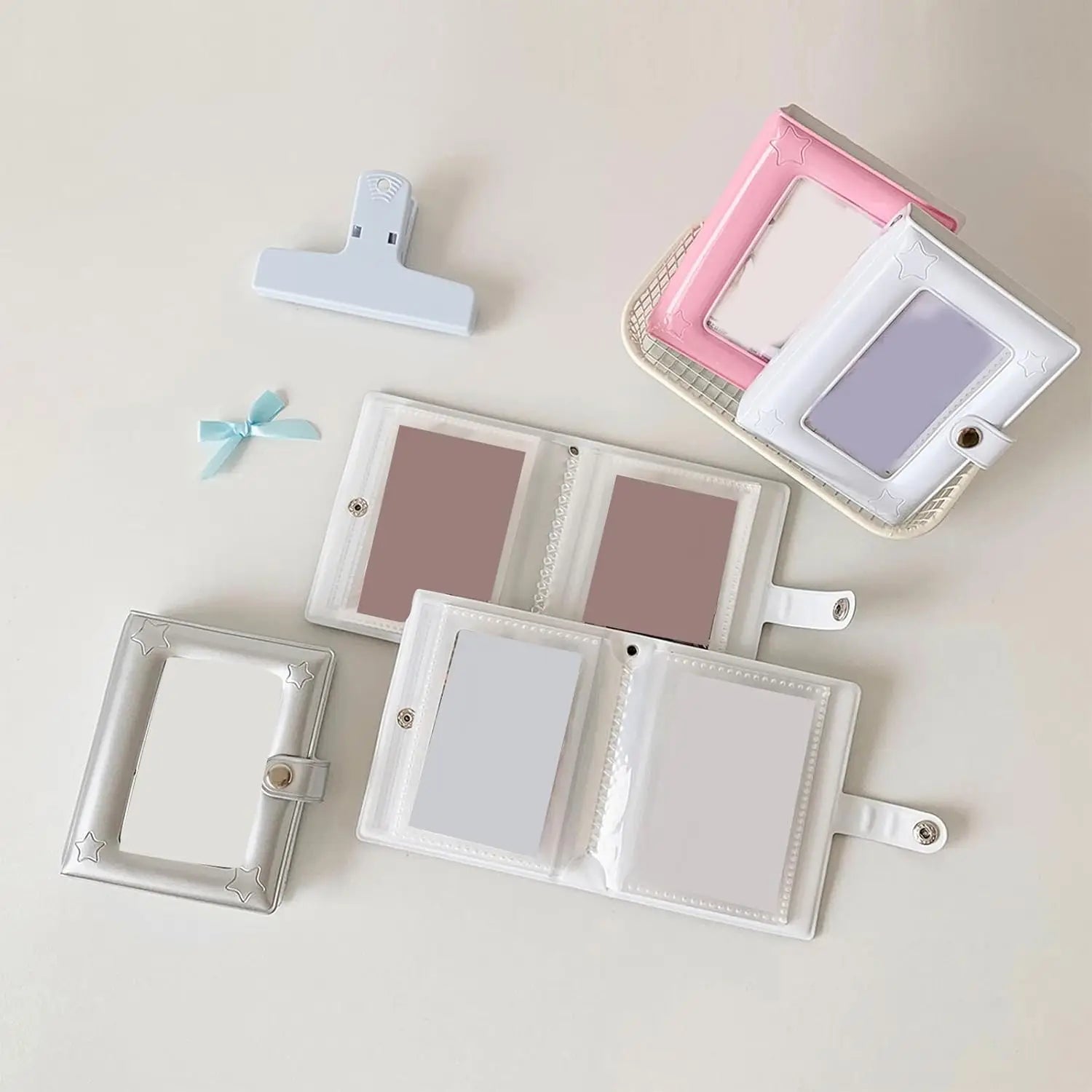 Mini Photo Album 2x3 Inch PVC Cover Hollow Cover 20 Pages Kpop Fans Idol Cards Travel Gift Portable Storage Book Cute Colors Oasis Select