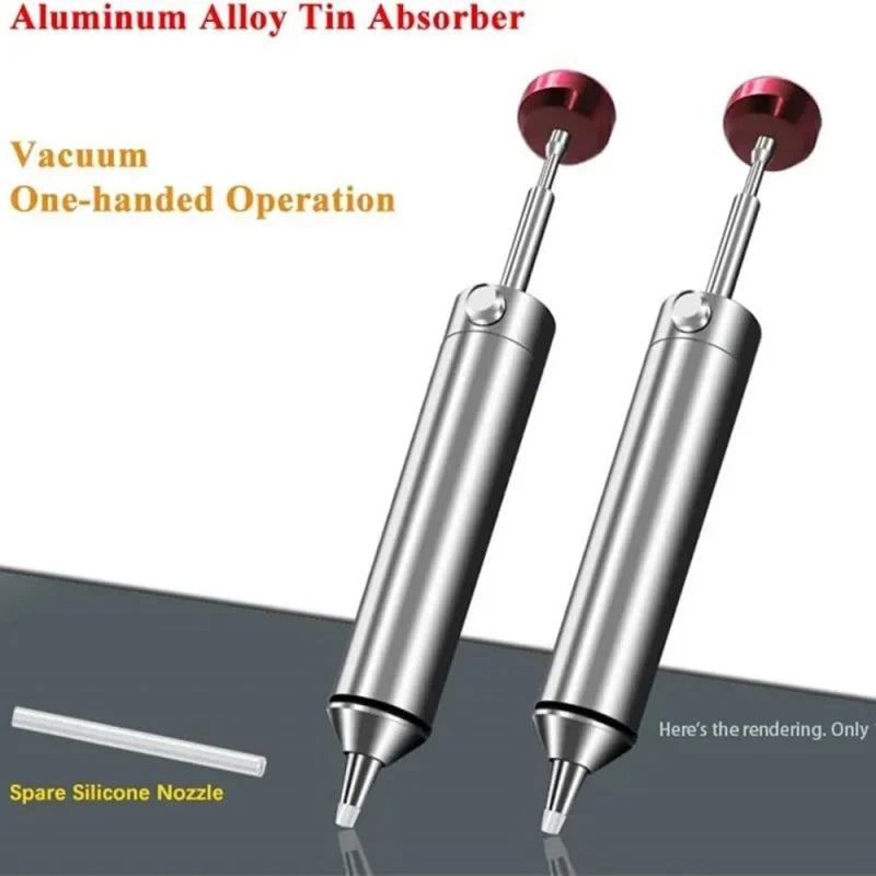Professional Desoldering Pump Aluminum Metal Soldering Removal Tool with Suction Cup Vacuum Suction with Silicone Nozzle Oasis Select