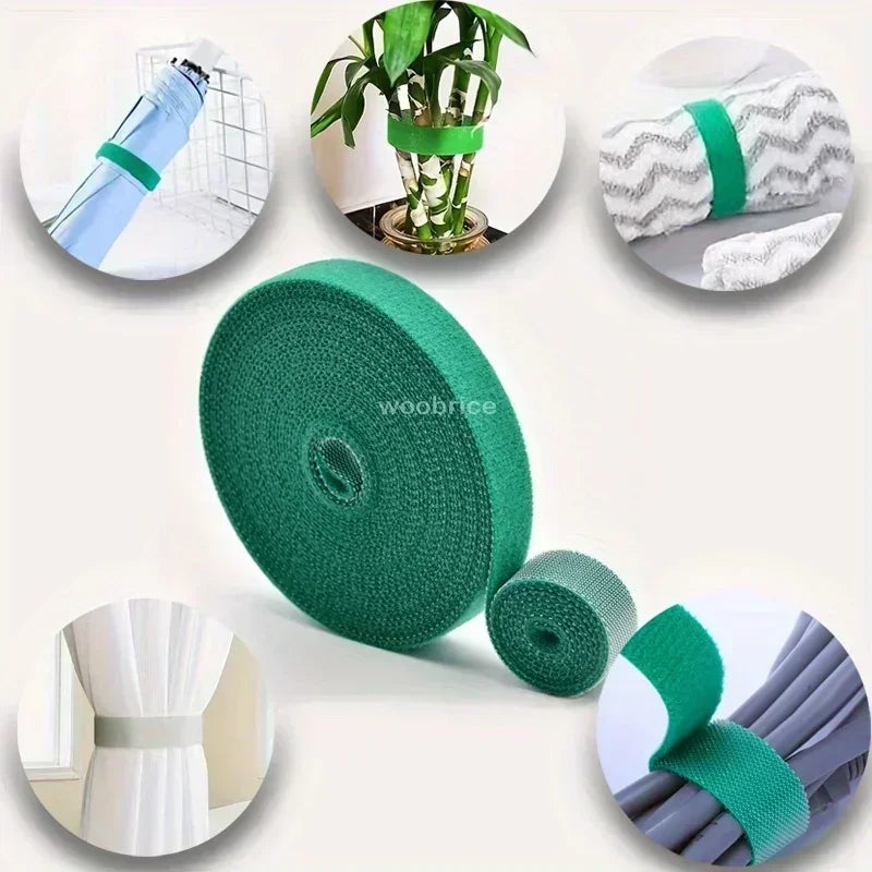 Self Adhesive Nylon Plant Ties Garden Twine Plant Bandage Hook Loop Vine Wrap Support Tape Garden Fastening Strips Cable Tie Oasis Select