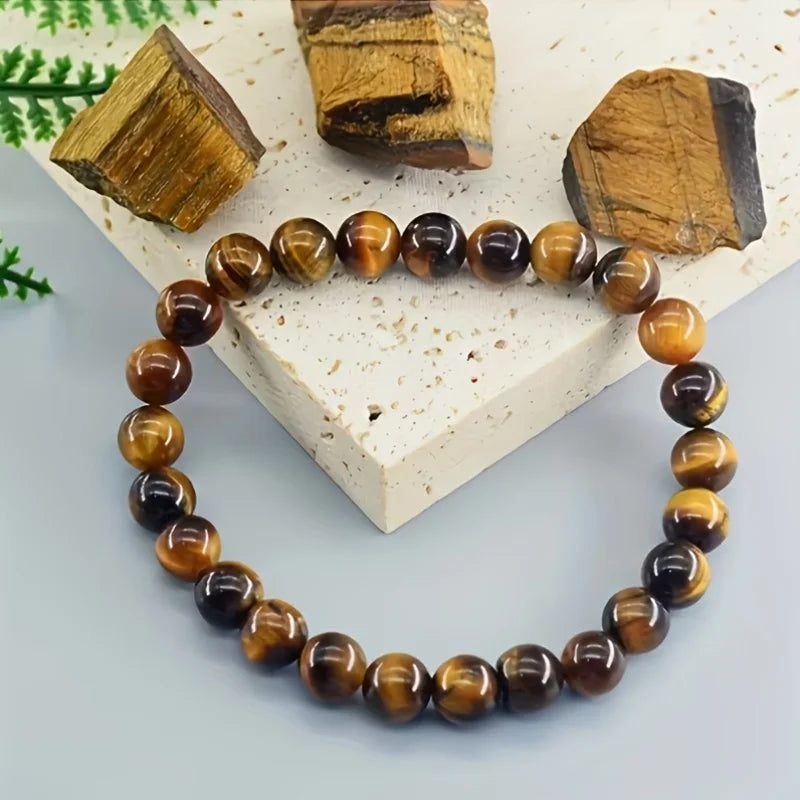 Tiger Eye Lucky Bracelet Set of 2 8Mm Bracelet Attracts Wealth and Prosperity Suitable for Everyday Wear and Special Occasions Oasis Select