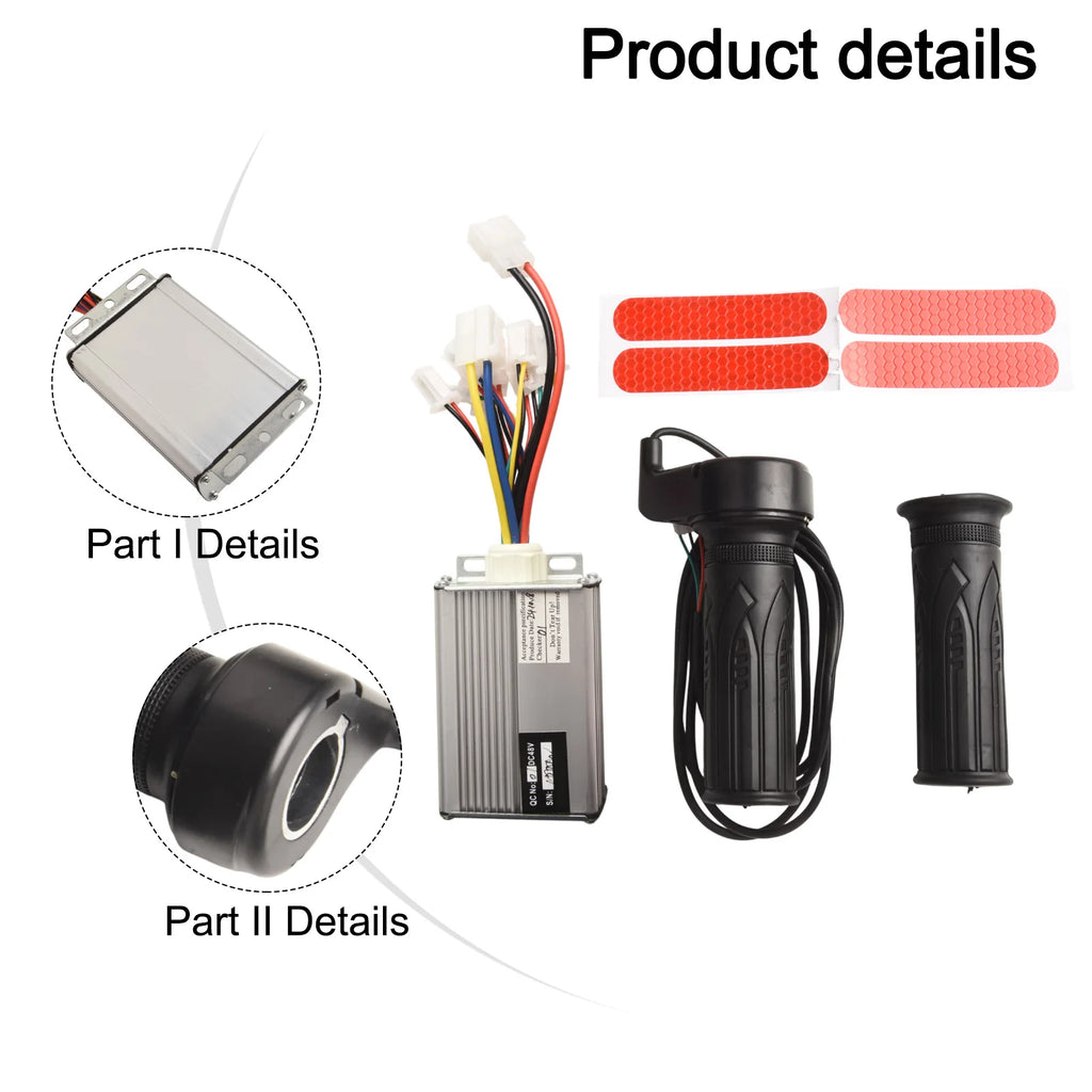24-48V Brush Controller Throttle Grip Set Comfortable Grip Digit Display Easy Installation Heat Dissipation High Efficiency Oasis Select 48V 1000W