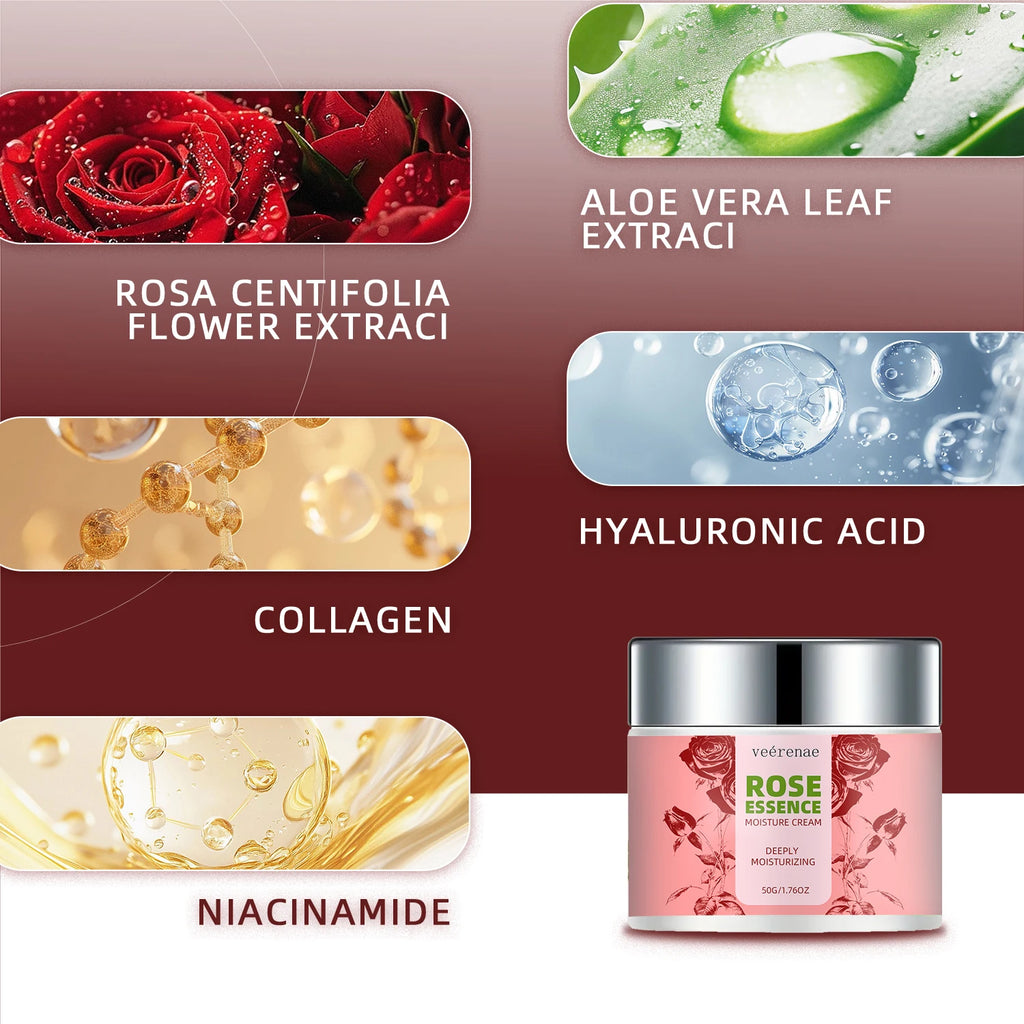 Veérenae Rose & Collagen Moisture Cream – 24H Hydration