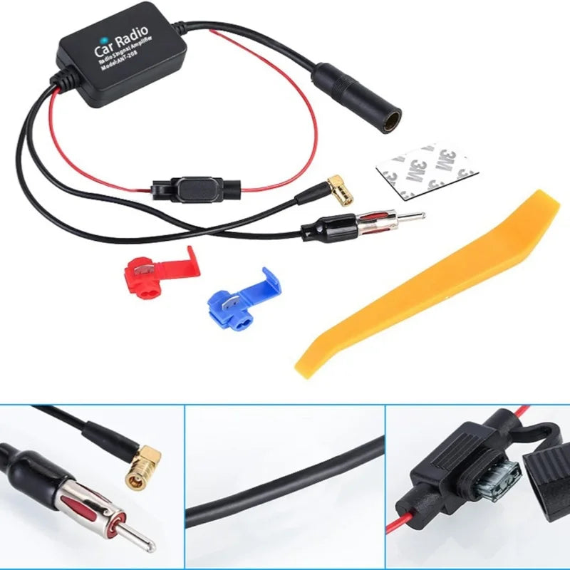 3-in-1 Car Radio Antenna Signal Booster FM AM DAB Antenna Amplifier for Cars New Oasis Select