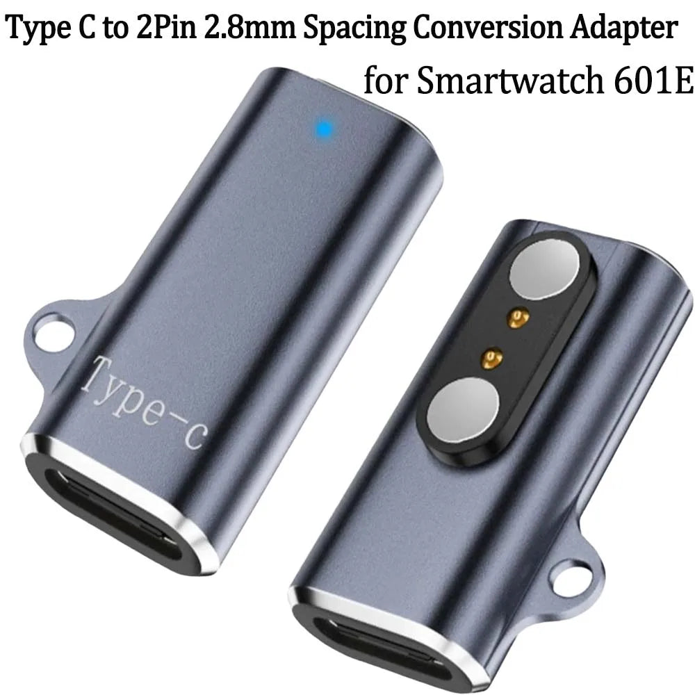 USB-C to 2-Pin 2.8mm Smartwatch Charging Adapter with LED Smartwatch Charging Adapter Oasis Select