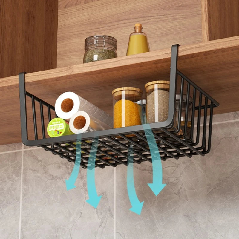 Dormitory Storage Artifact Multifunctional Hanging Seasoning Hanging Basket Layered in Cabinet Hanging Cabinet Lower Hanger Oasis Select