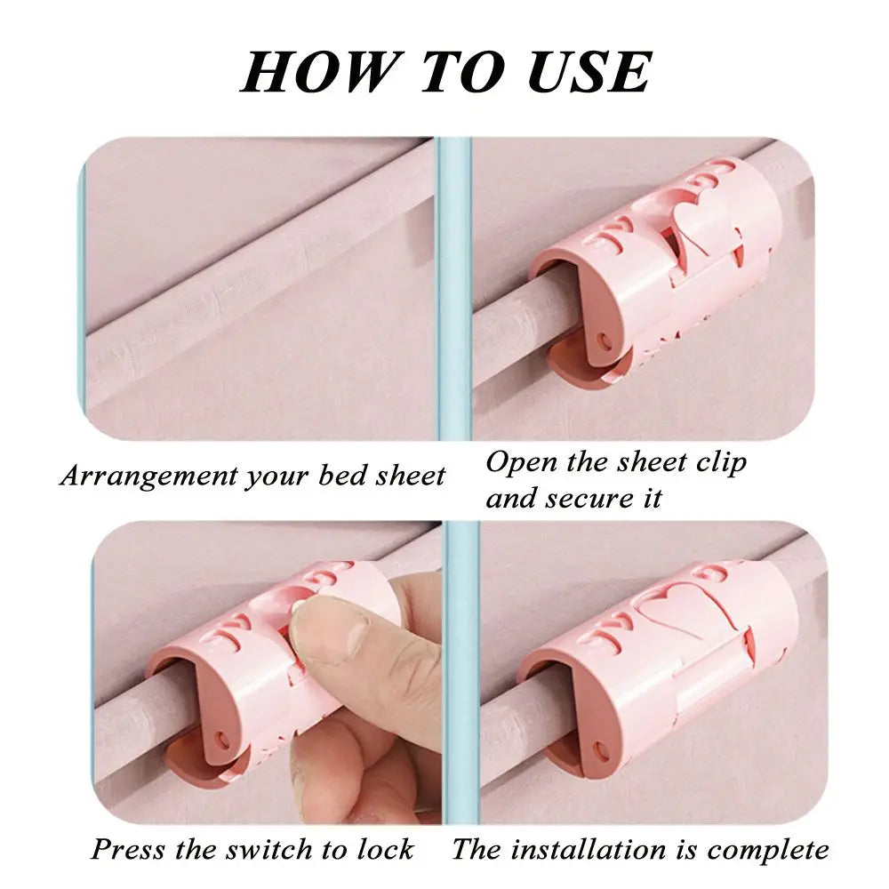 6PCS Invisible Sheet Clips Household Non-slip Needle-free Sheet Holder Quilt Bed Cover Bed Pegs Mattress Buckle Clamp Oasis Select