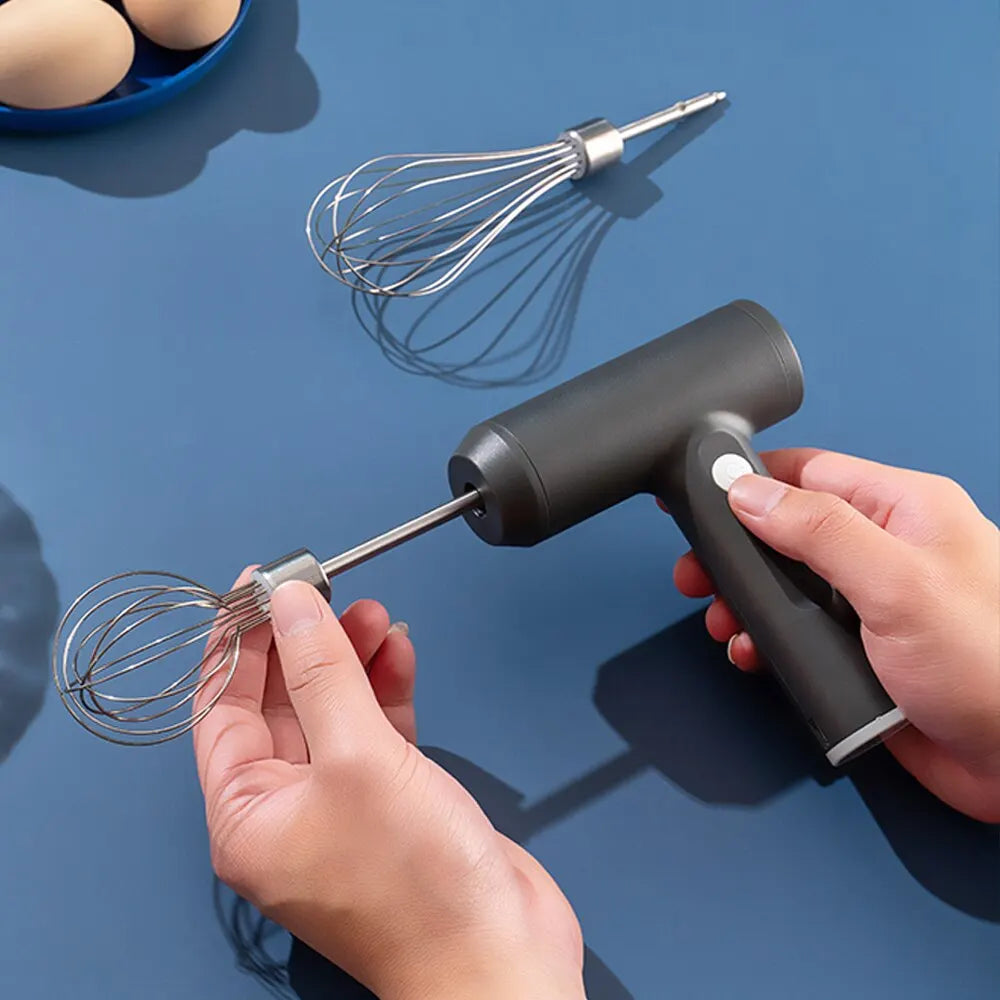 Wireless Electric Egg Beater – 3-Speed Portable Food Mixer