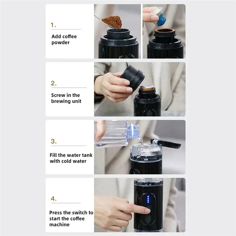 Portable 20-Bar Espresso Machine 7500mAh Wireless | Travel & Home