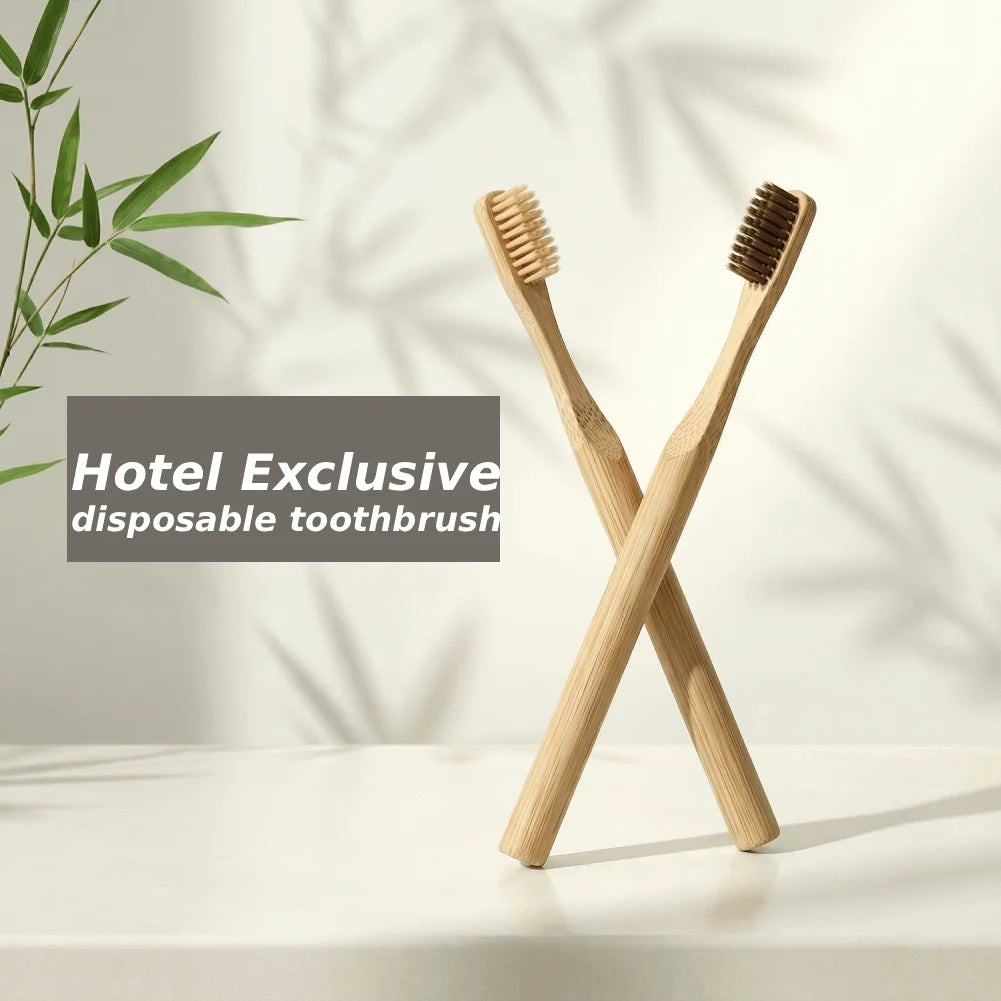 1/50PCS Disposable Toothbrush Natural Bamboo Tooth Brush Soft Bristle Charcoal Teeth Eco Bamboo Toothbrushes Dental Oral Care Oasis Select