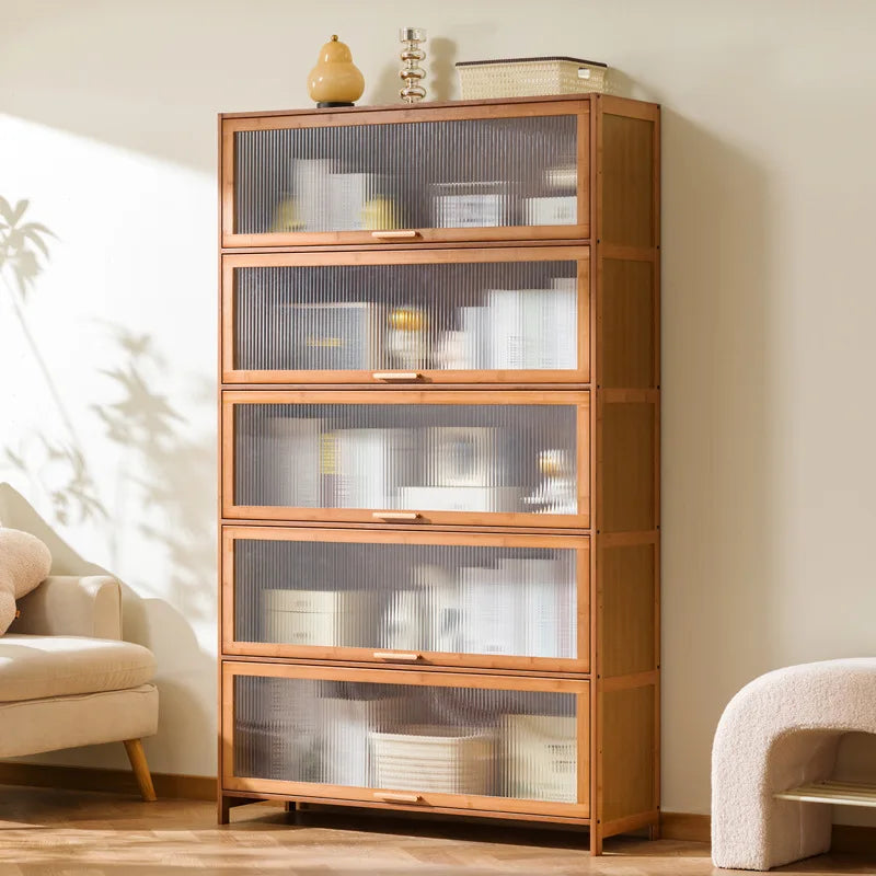 with door dustproof floor rack children's book cabinet household living room multi-layer storage cabinet storage display cabinet Oasis Select