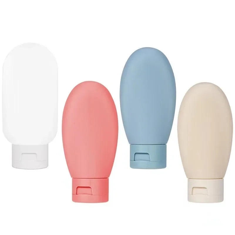 4Pcs/Set Refillable Bottle 60ml Soft Lotion Container Squeeze Tube Empty Bottle Portable Travel Shampoo Bottle Oasis Select Dark Colorful 60ml