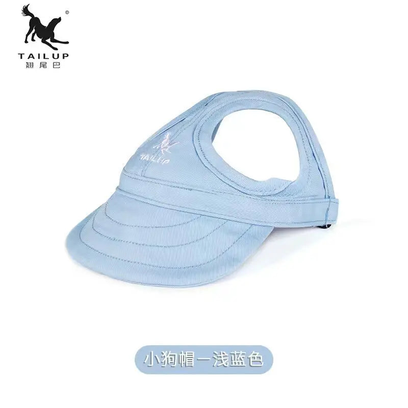 Sunshades for Large, Medium and Small Dogs and Cats with Exposed Ears, Little Dogs with Duck Tongues, Baseball Caps and Headwear Oasis Select Light blue M