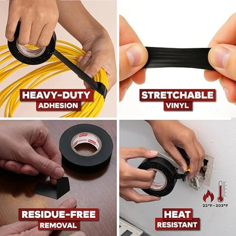 10/100M High-Temperature Resistant Black Rubber Electrical Tape Durable and Soft Insulating Adhesive, Used for Industrial Oasis Select