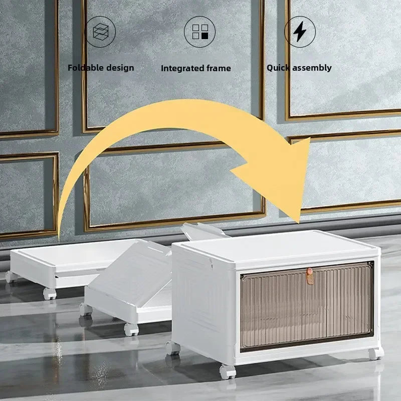 Transparent folding shoe box storage box installation-free artifact shoe rack dust-proof dormitory assembly plastic simple shoe Oasis Select