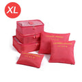 6PCS Large Travel Organizer Set Portable Luggage Storage Bags for Clothes Shoes Makeup Suitcase Packing Cubes for Travel Use Oasis Select XL-Watermelon Red