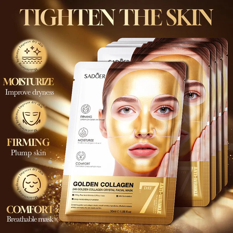 SADOER 24K Gold Collagen Face Mask – Firming & Hydrating Collagen Face Mask Oasis Select