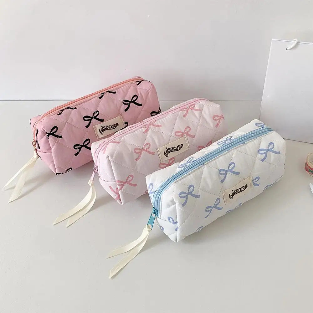 Cute Bow Pencil Case – Large Capacity Pink Stationery Bag