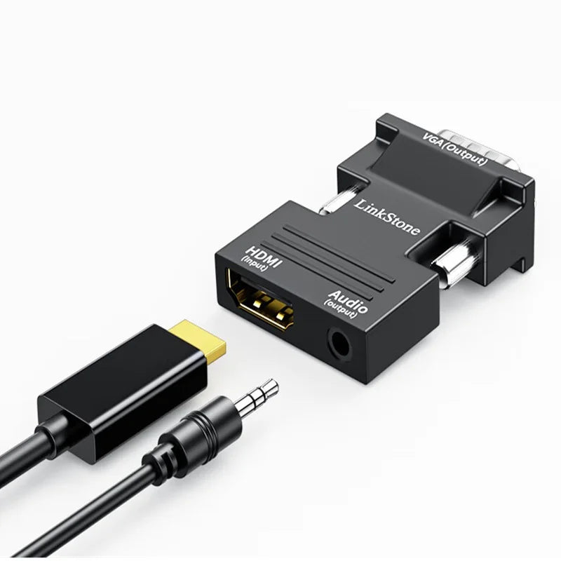 HDMI-compatible Female To VGA Male Converter VGA to HDMI Female Adapter For PC Laptop to HDTV Projector Video Audio Converter Oasis Select
