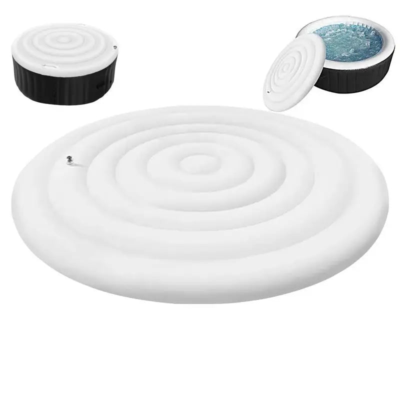 Inflatable Hot Tub Cover Round Lid Hot Tub Windproof Cover with Handles Outdoor Protection Thermal Hot Tub Cover for Bathroom Oasis Select