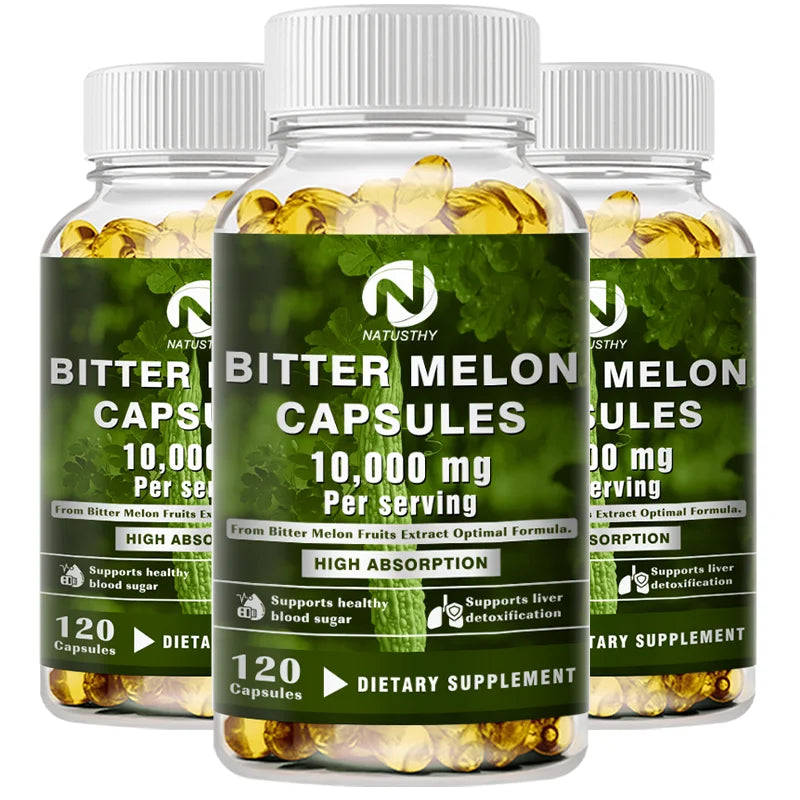 Bitter Melon Capsules 25:1 Extract | 120 Veggie Caps 10,000mg Herbal Supplement Oasis Select 3 Bottles 60pcs