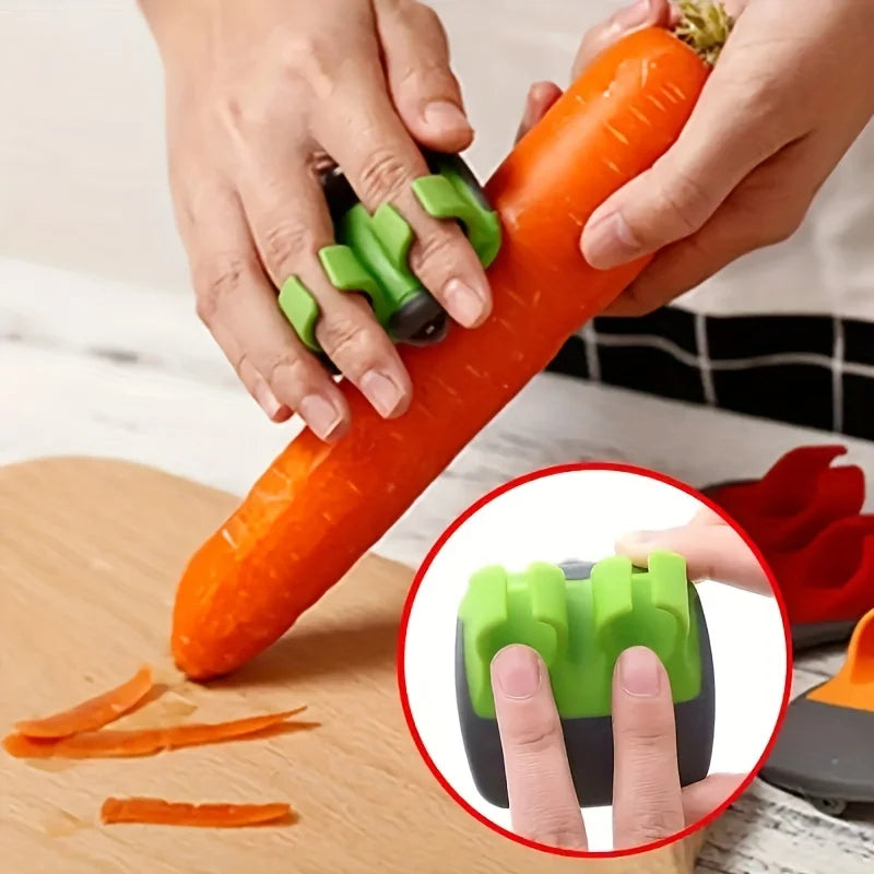 1pc Stainless Steel Handheld Vegetable Peeler with Rubber Finger Grip Comfortable Palm Peeler Suitable for Carrots, Etc Oasis Select