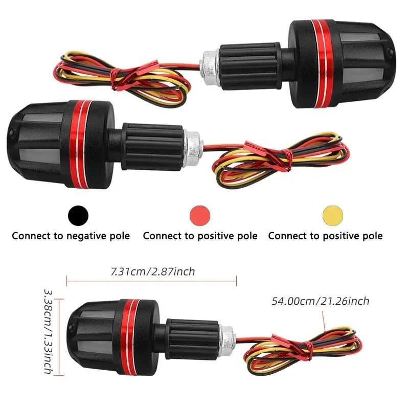 1Pair Motorcycle Handlebar End Light 12V LED Strobe Lamp DRL Driving Light Waterproof Side Warning for Scooter Moto Accessory Oasis Select