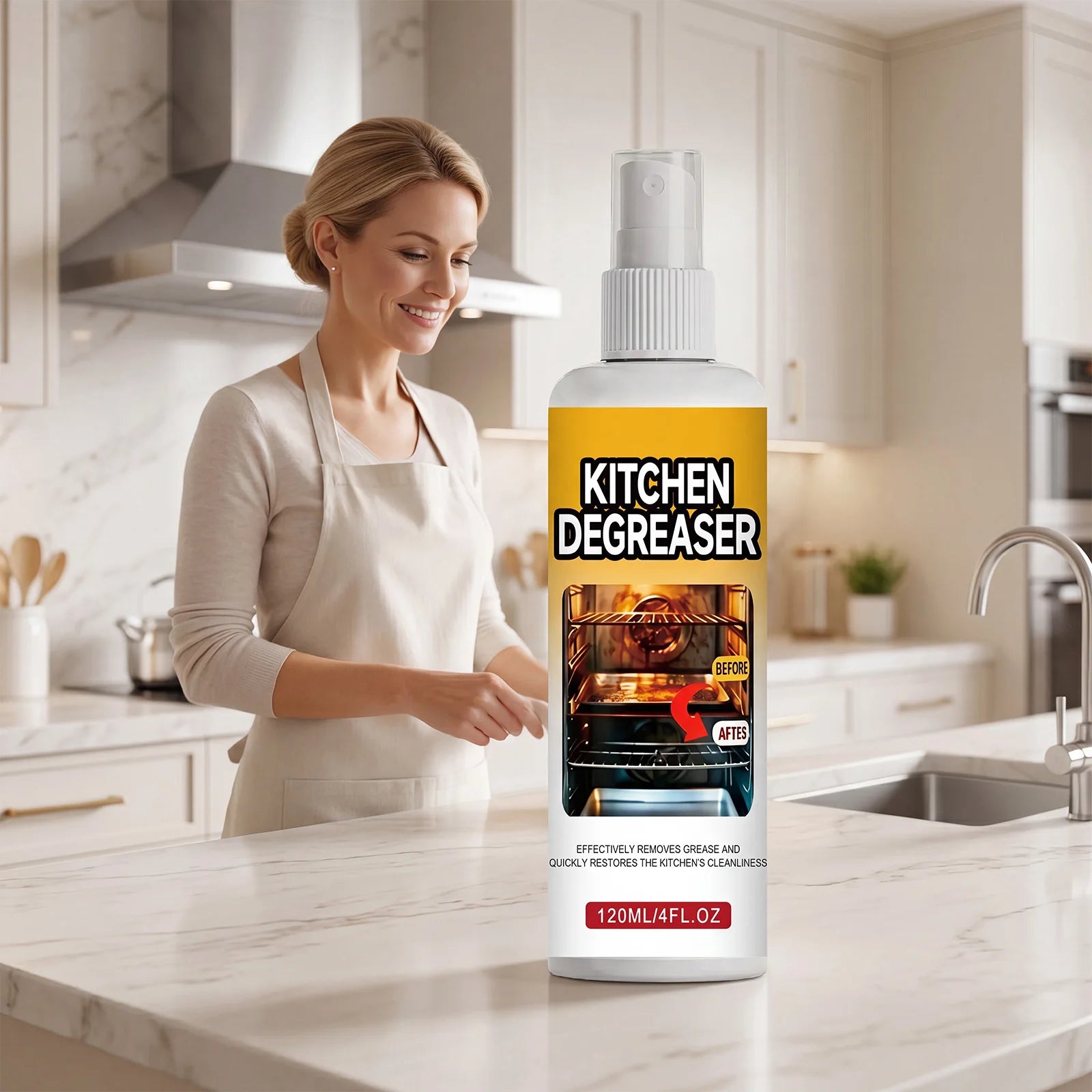 Kitchen Degreaser Cleaner Spray Dissolve Stubborn Grease Oil Grime Remove Burnt Carbon Multi Surface Safe Restore Kitchen Shine Oasis Select