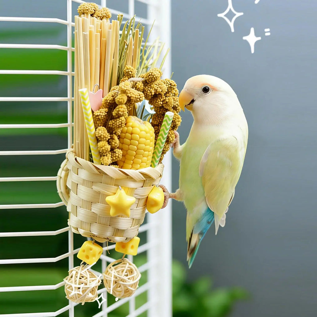 Bird Toys Foraging Chew Pet Supplies Colorful Husk Parrot Toys for Mental Play Training Indoor Finches Lovebirds African Grey Oasis Select