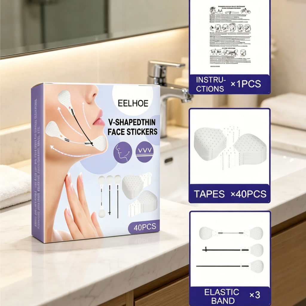 EELHOE Face Lifting Stickers – V-Shape Skin Tightening 40 PCS Face Lifting Stickers Oasis Select