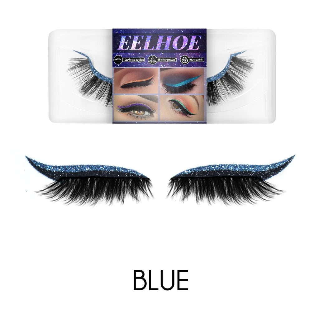 7color Glue-Free Faux Mink 3D Self-Adhesive Eyeliner Lash Stickers Waterproof Sweatproof False Eyelashes Stickers Eye Makeup Oasis Select 04