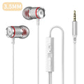 Digital Chip Wired Earphone 3.5mm AUX/Type C In-Ear 9D HiFi Surround Heavy Bass In-Ear Headsets For Samsung Huawei Xiaomi MP3 PC Oasis Select 3.5MM AUX White