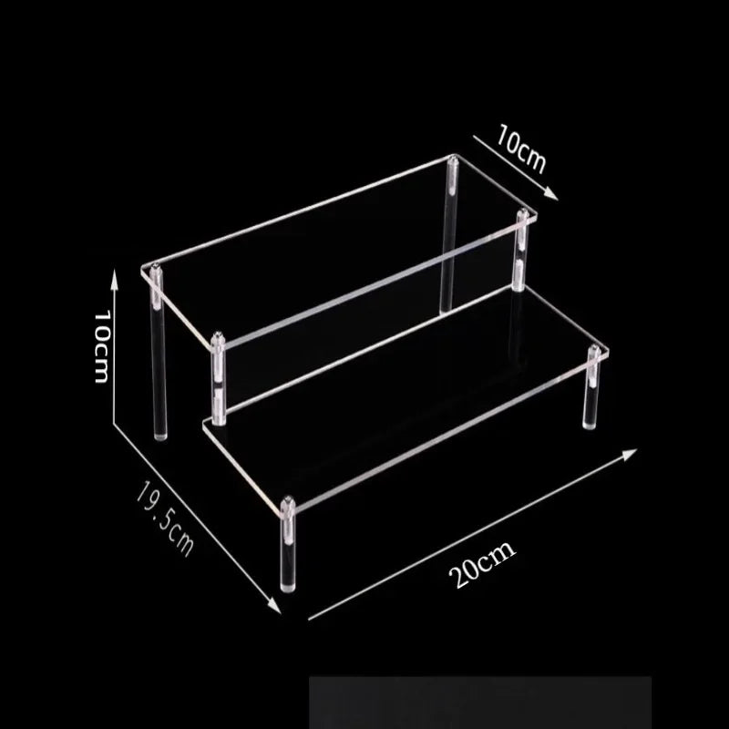1–5 Tier Acrylic Display Stand | Riser Shelf Rack – Clear & Black