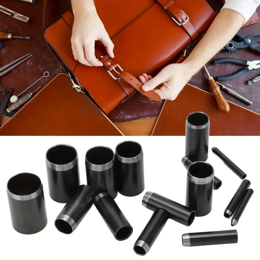 15 Sizes Round Hole Punch(1-15mm), Hollow Punch Cutter Tool Set with Storage Case, Leather Hole Punch, Leather Craft Die Cutter Oasis Select