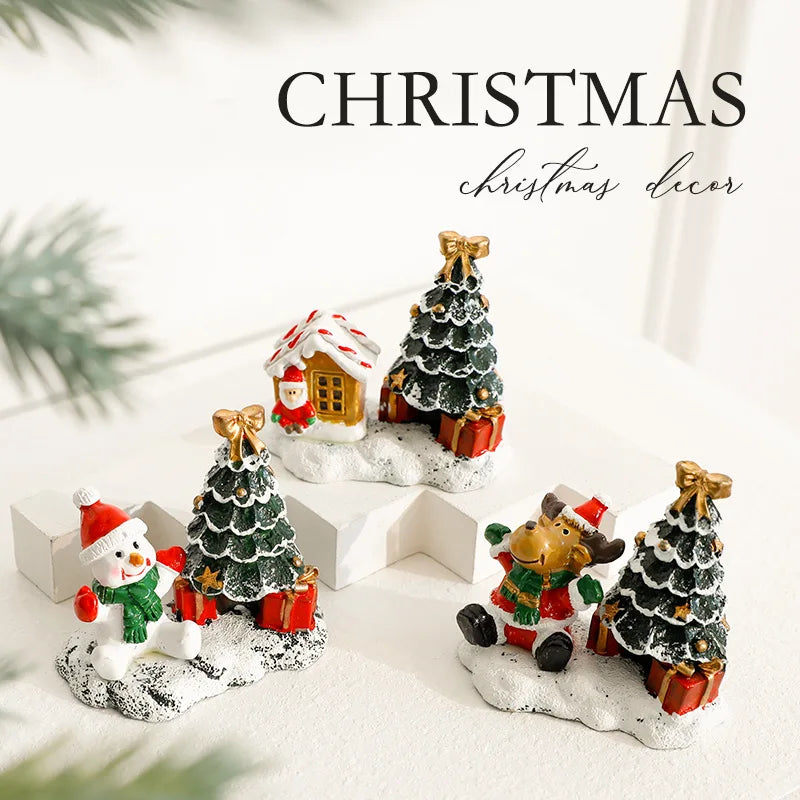 New Christmas Decorations Resin Small House Micro Landscape Resin House Small Ornaments Wholesale Oasis Select